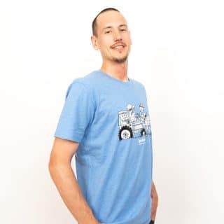 Blaues Landwirt T-Shirt